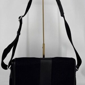 Coach Black Canvas Leather Trim Messenger Crossbody Bag 6411